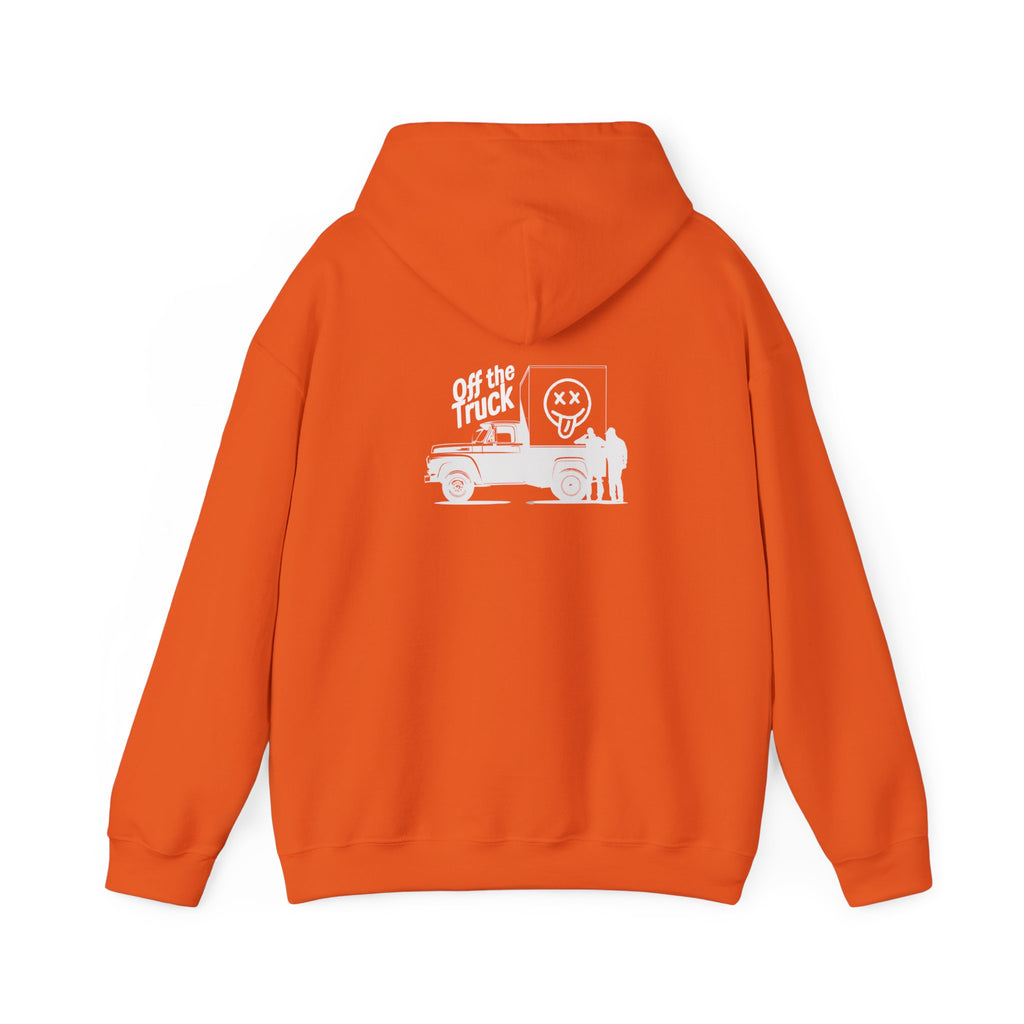 Off The Truck Hoodie — Retro Truck & Mr.Smiley Graphic Hooded Sweatshirt For the adults who hear the words… and wear the reaction.