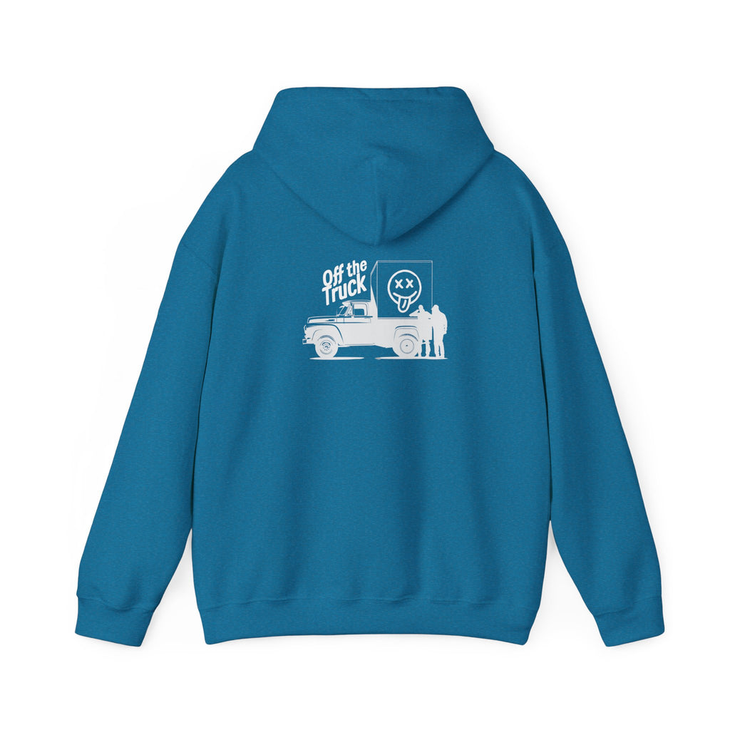 Off The Truck Hoodie — Retro Truck & Mr.Smiley Graphic Hooded Sweatshirt For the adults who hear the words… and wear the reaction.