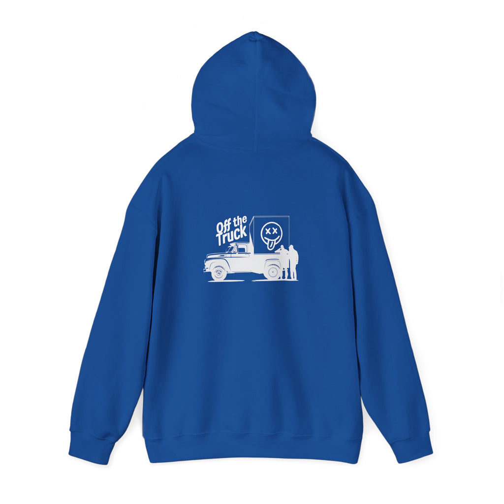Off The Truck Hoodie — Retro Truck & Mr.Smiley Graphic Hooded Sweatshirt For the adults who hear the words… and wear the reaction.