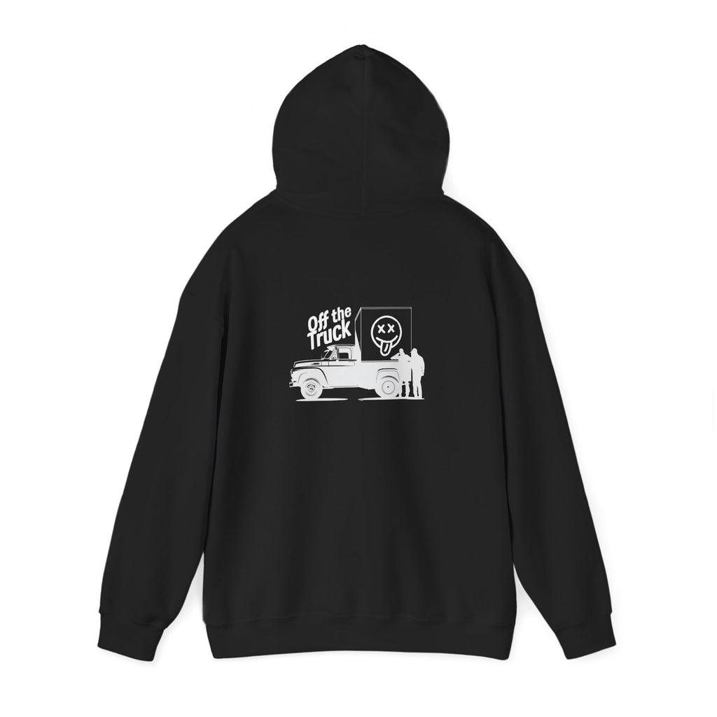 Off The Truck Hoodie — Retro Truck & Mr.Smiley Graphic Hooded Sweatshirt For the adults who hear the words… and wear the reaction.
