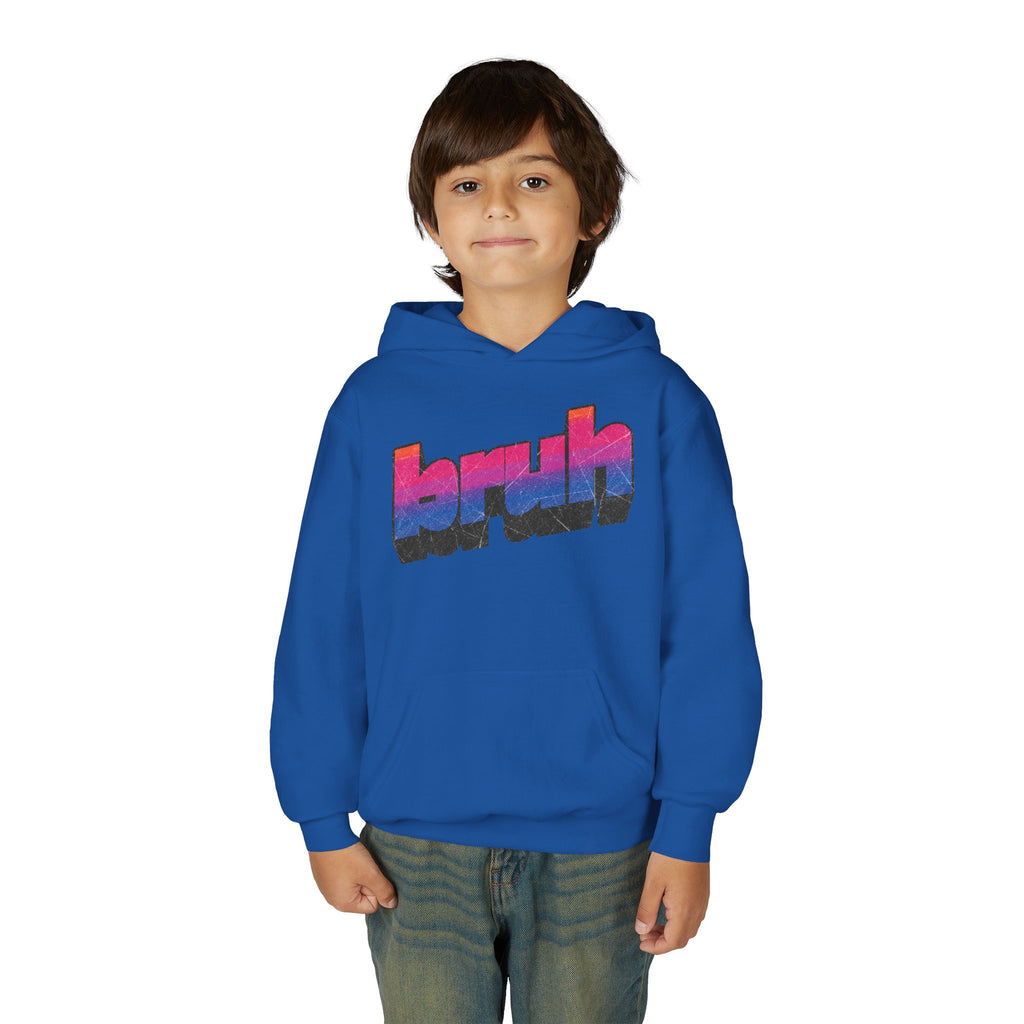 bruh | Retro Cool Youth Hoodie | vintage text graphic