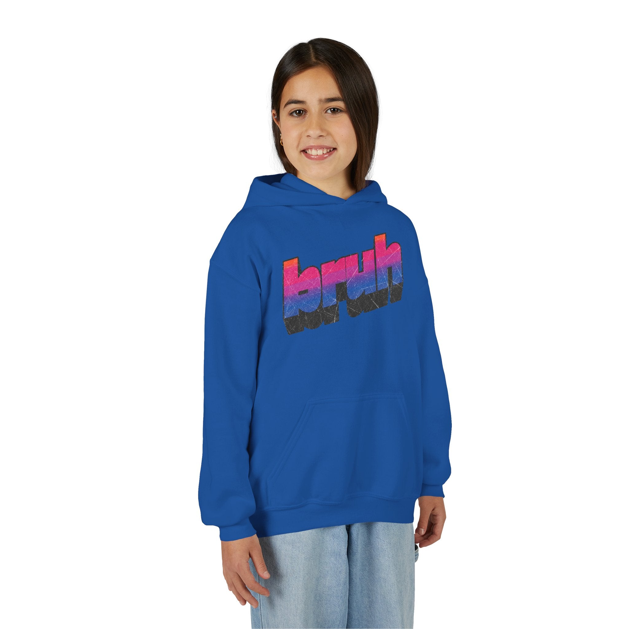bruh | Retro Cool Youth Hoodie | vintage text graphic
