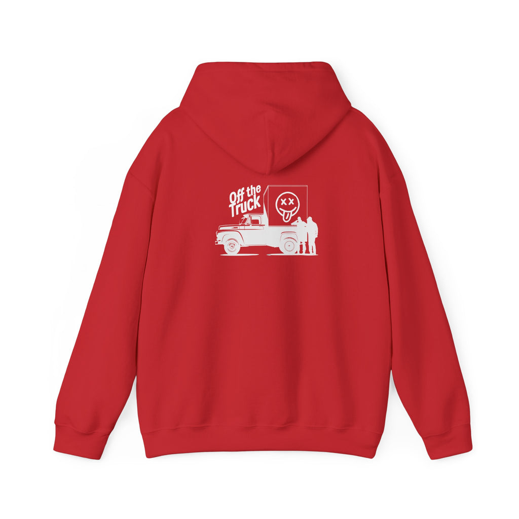 Off The Truck Hoodie — Retro Truck & Mr.Smiley Graphic Hooded Sweatshirt For the adults who hear the words… and wear the reaction.