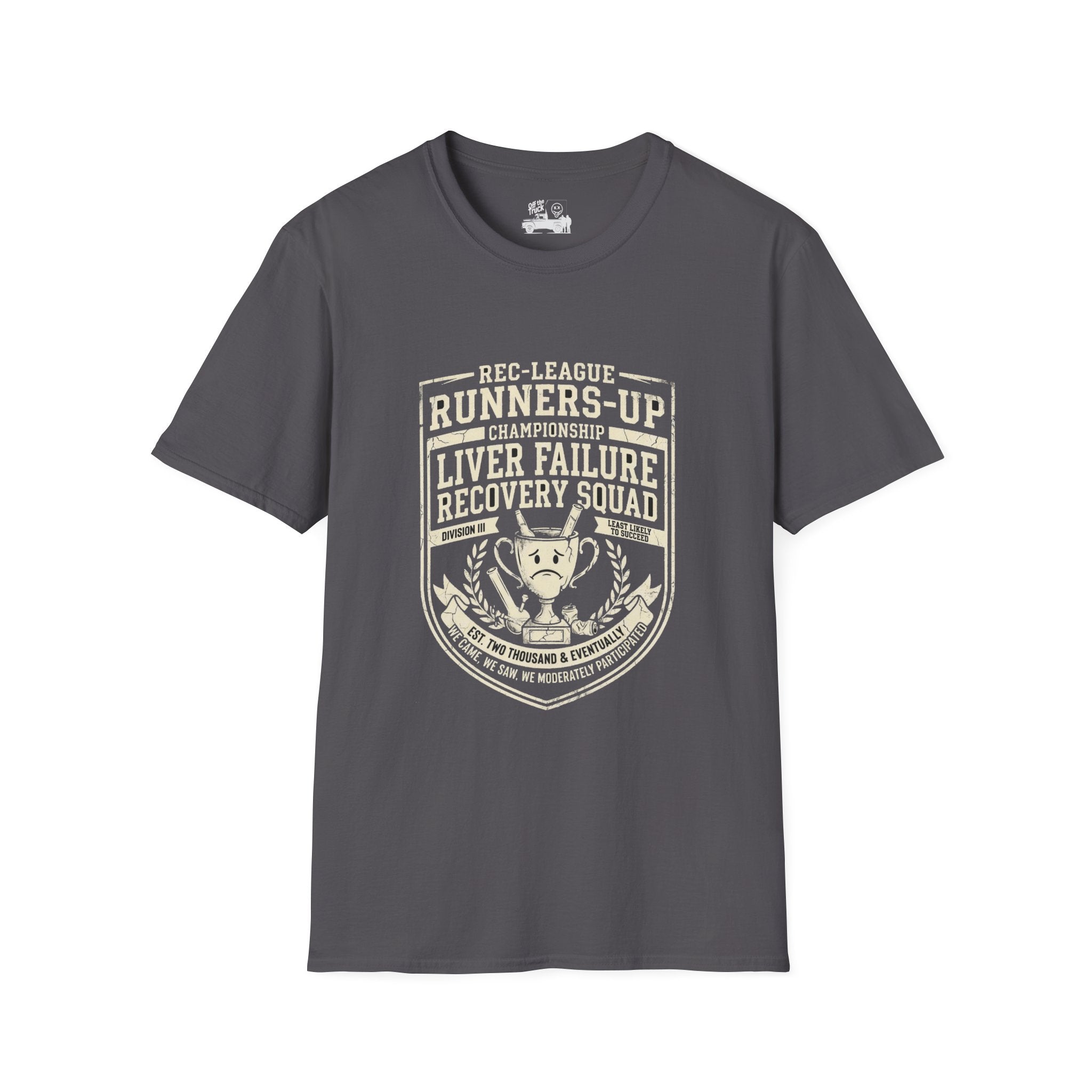 Liver Failure Recovery Squad Rec-League Tee - Charcoal - front