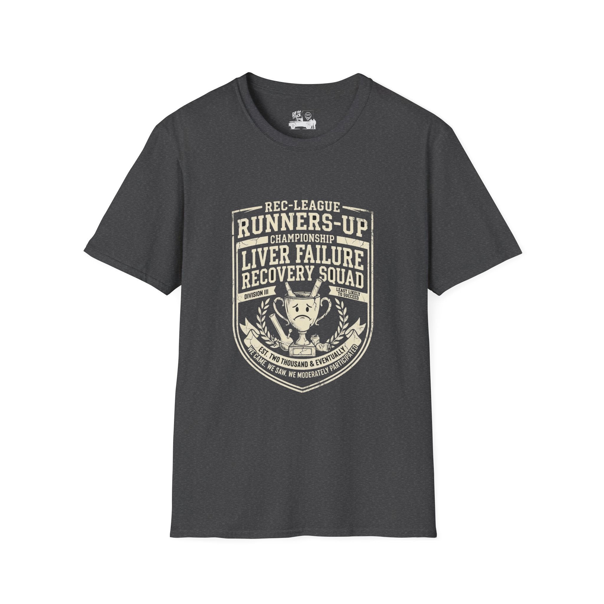 Liver Failure Recovery Squad Rec-League Tee - Dark Heather - front