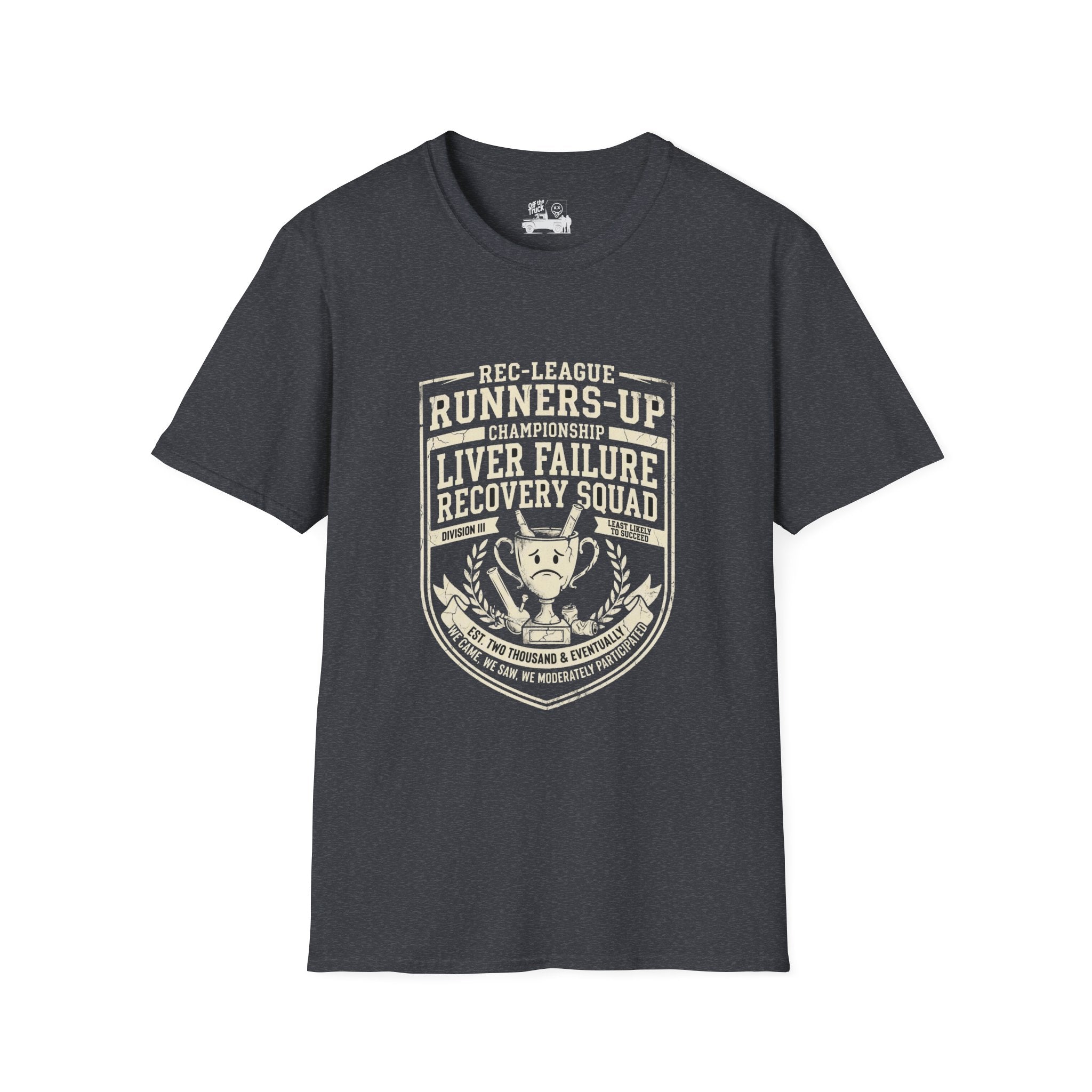 Liver Failure Recovery Squad Rec-League Tee - Dark Heather Grey - front