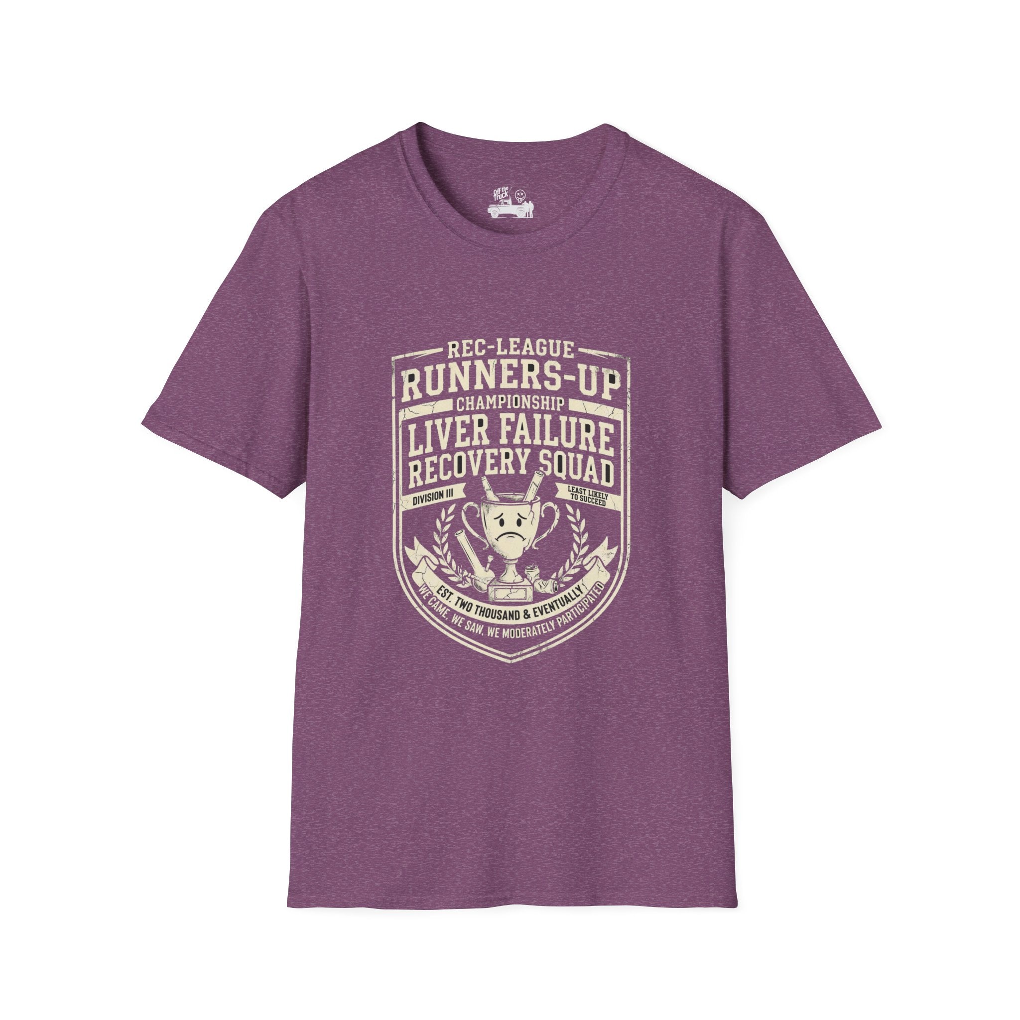 Liver Failure Recovery Squad Rec-League Tee - Heather Maroon - front