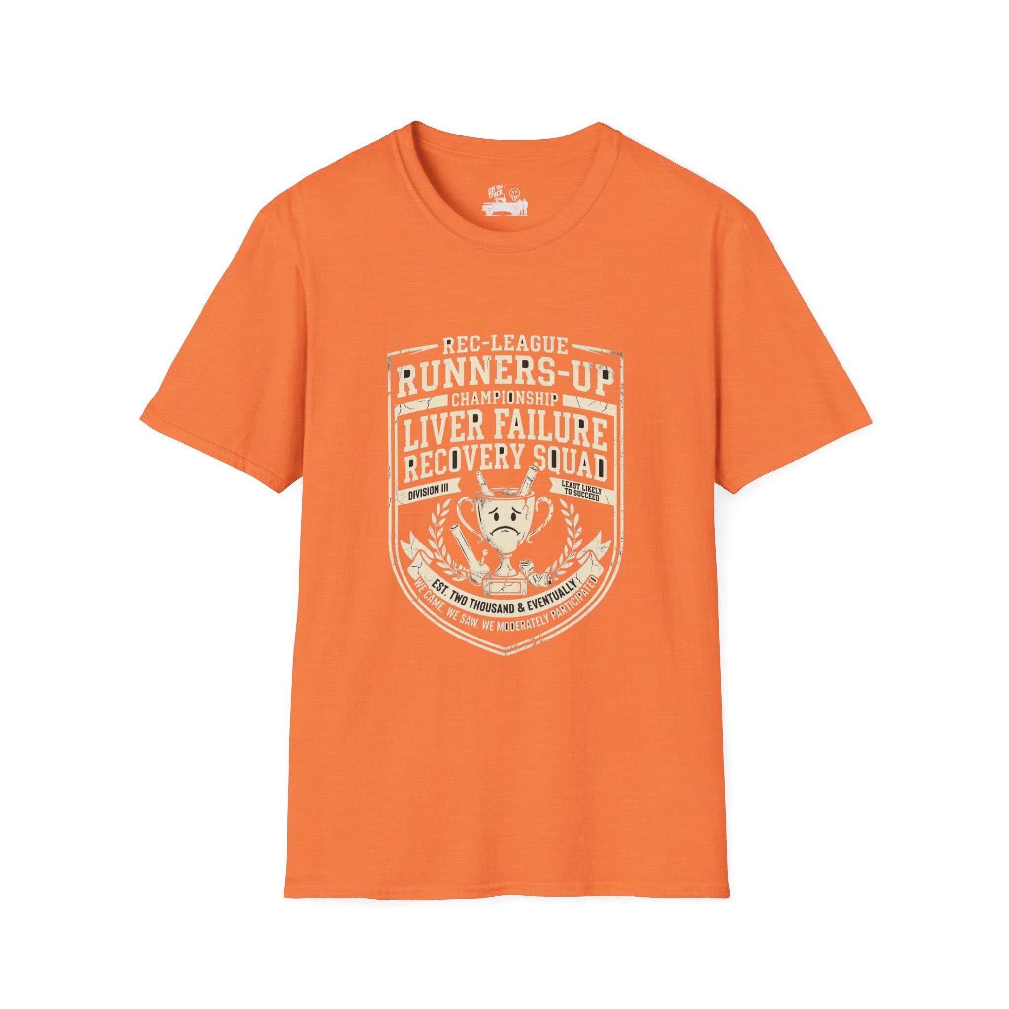 Liver Failure Recovery Squad Rec-League Tee - Heather Orange - front